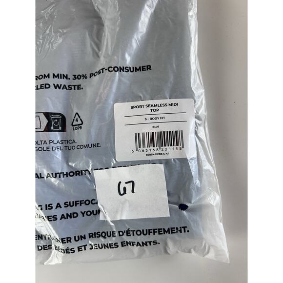 Gym Shark Womens Sport Small Seamless Tank Top Midi Cropped Blue Body Fit - Picture 6 of 6